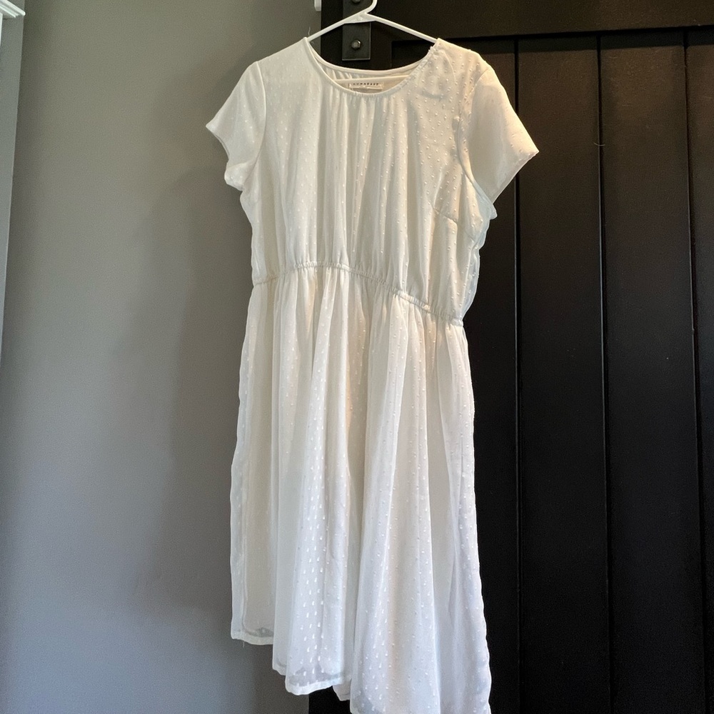 NWOT womens large white midi dress